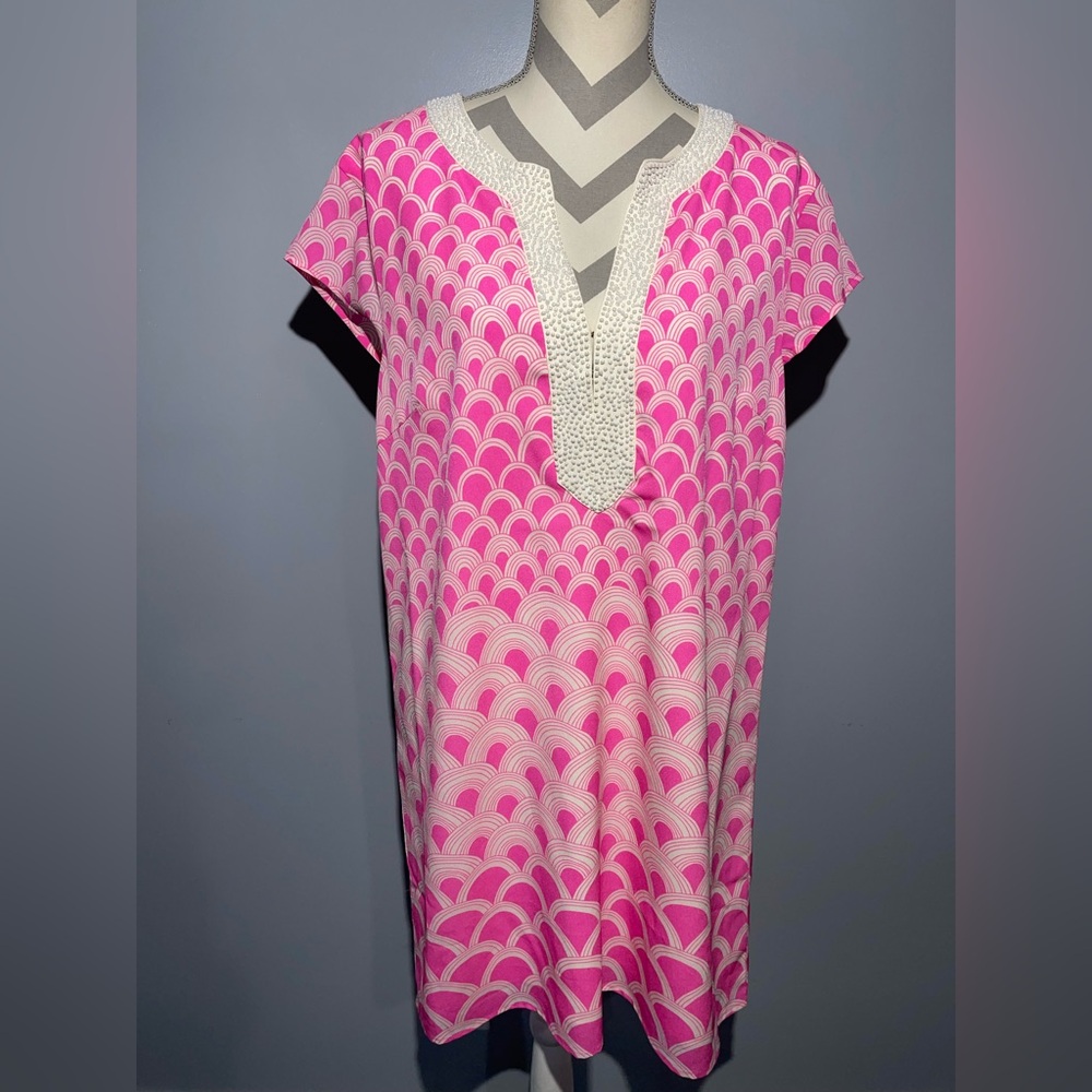 JB Pink and White Patterned Tunic Top